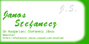 janos stefanecz business card