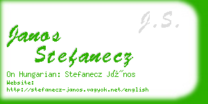 janos stefanecz business card